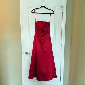 Red strapless dress - David’s Bridal, Michelangelo, 8078